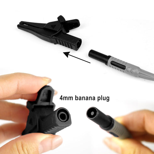 AC285-3 multimeter alligator clips Safety Alligator Clip Compatible with Fluke Phase Rotation Indicator use with TL222 and TL224 Test Leads (AC285...