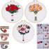 3 Sets Embroidery Starter Kit, Cross Stitch kit for Beginners DIY Adult Kids, Floral Embroidery kit with Bouquet Pattern, 3 Embroidery Fabric and ...