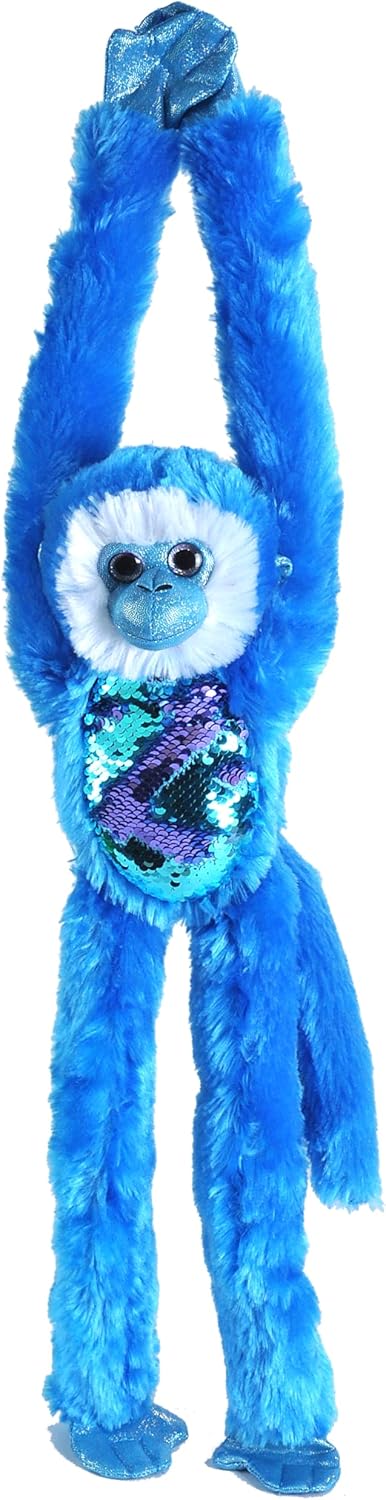 Wild Republic Sequin Monkey Plush, Stuffed Animal, Sensory Plush Toy, Gifts for Kids, Green, 22 inches , Blue...