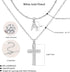 ZENI Dainty Cross Necklaces for Women, White Gold Plated Layered Chain Initial A Pendant Choker Necklace, Cubic Zirconia Cross Christian Faith Jew...