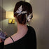 MJartoria Butterfly Hair Shark Clip, Metal Hair Clip with Rhinestone Alloy, 8cm, 2 Pieces, for Women and Girls...