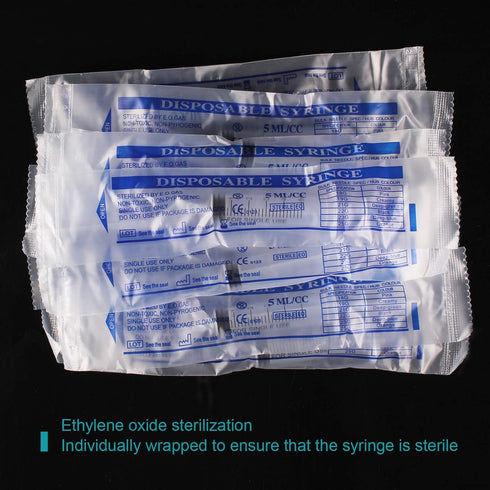 12 Pack - 5ml Plastic Syringes Separate Sterile Packaging Small Syringe Without Needle for Plant Hydroponic Liquid Measurement Pets Feeding Tools ...