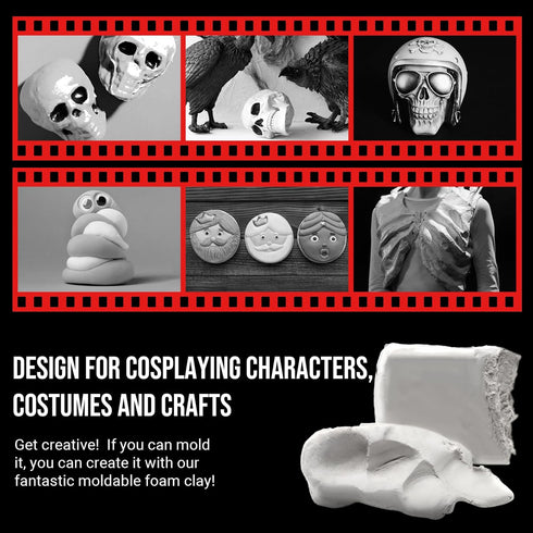 CALPALMY Air Dry Clay (300g Bag) - White Moldable Foam Clay for Cosplay - Airdry Soft Clay for Kids and Adults - Perfect Modeling Clay for Crafts,...