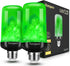 Hompavo ?Upgraded? LED Flame Light Bulbs, Green Flickering Light Bulbs with Upside Down Effect, E26 Flame Bulb for Home Halloween St. Patrick's Da...