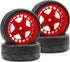 ShareGoo RC OD 2.55" Nylon 12mm Hex Wheels & Rubber Tires Set Compatible with Traxxas Tamiya Sakura HSP Redcat 1/10 RC On-Road Touring Drift Car (...
