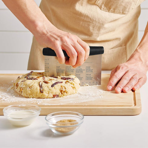 ALLTOP Bench Scraper & Chopper for Kitchen - Ideal Baking Essential Utensil,Stainless Steel Pastry/Dough/Food Cutter Tool for Cake Pizza Bread,Gri...