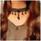 Boho Crystal Lace Choker Necklace Black Teardrop Necklace Choker Gothic Droplet Crystal Collar Necklace Retro Vintage 90s Necklace Chain Jewelry f...