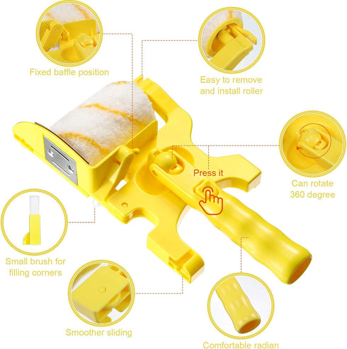 Set of 9 Paint Edger Combo Kit Paint Edger Roller Brush Multifunctional Handheld Clean-Cut Paint Edger with Extra Replacement Roller and Brush for...