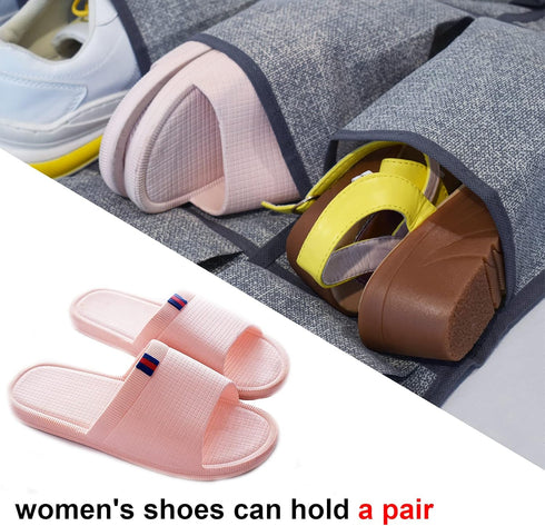 homyfort Over the Door Shoe Organizer,Hanging Shoe Rack Storage Holder with 24 Extra Large Fabric Pockets for Closet,Men Sneakers,Women High Heele...
