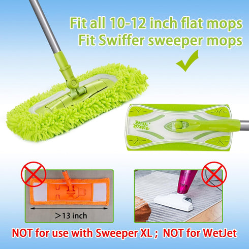 Reusable Dry Sweeping Cloths Microfiber Wet Mop Pads Compatible with Swiffer Sweeper Mop Replacement Sweeping Mopping pad Refills for Hardwood Sur...