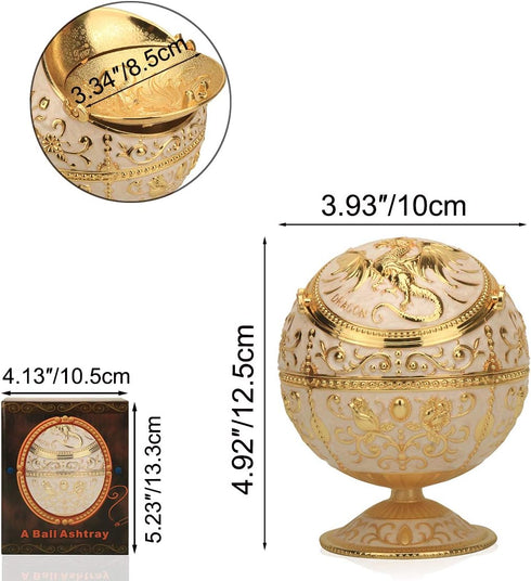 K COOL Pterosaur Windproof Ashtray with Flip Lid for Cigarette Metal Smoking Ash tray Indoor Outdoor, Rose Pattern Classy Gift for Women Men(Jade ...
