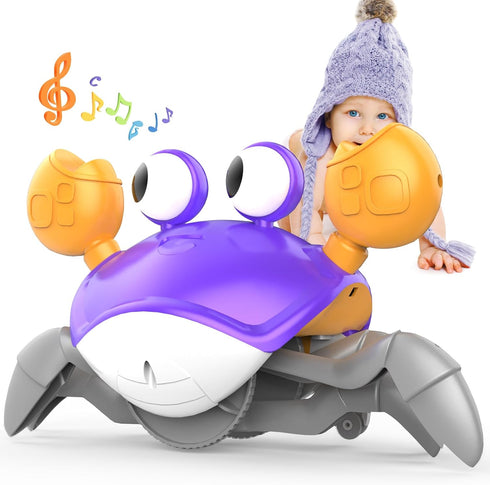 Yeaye Crawling Crab Baby Toys Infant - Tummy Time Toy Gifts for 3 4 5 6 7 8 9 10 11 12 Boy Girl with Learning Crawl System Music for 0-6 6-12 12-1...