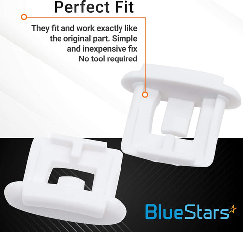 Ultra Durable WD12X10304 Dishwasher Upper Rack Slide End Cap Replacement Part by BlueStars – Exact Fit For GE & Kenmore Dishwashers - Replaces AP4484666 WD12X344 WD30X97 PS2370502 - PACK OF 2
