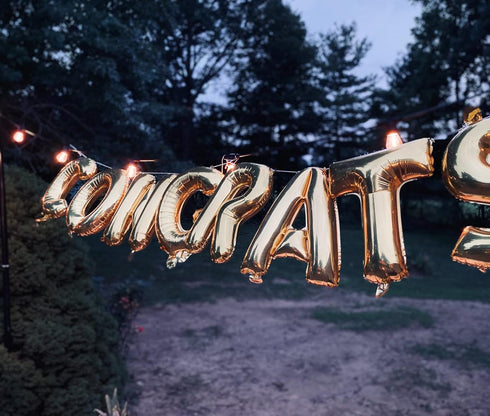 LIOZEOKUN Letter Balloons 16 Inch Mylar Foil Alphabet Letter A-Z Balloons Set for Wedding Birthday Party Decoration Banner Custom Phrase 26 Pieces...