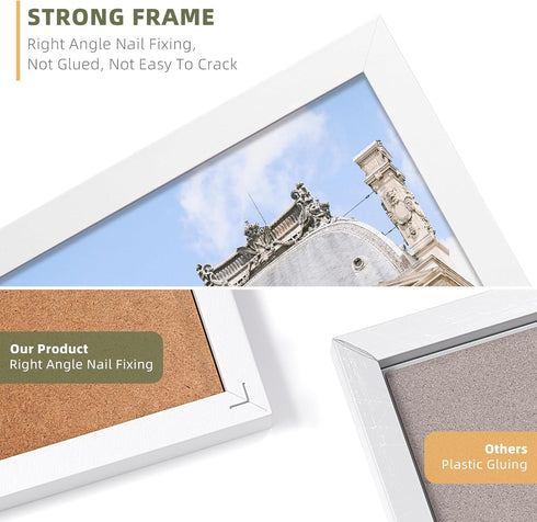 HappyHapi 4x6 Picture Frame White, Wood Photo Frame for 4x6 Pictures, Tabletop or Wall Mount Display Picture Frames for Prints, Photos, Paintings,...