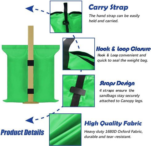 Canopy Weights 112 LBS Sand Bags Gazebo Tent Sand Extra Large Pop up Gazebos Weights Sand Bags for Ez Pop up Canopy Tent Outdoor Instant Canopies ...