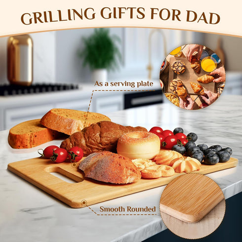 Cool Gifts for Dad Who Wants Nothing - Unique Grill Master Cutting Board - Dad Birthday Gift from Daughter Son Kids, Dad Gifts for Fathers Day Bir...