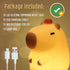 Cute Silicone Capybara Night Light – Soft Animal Kids Night Lights for Bedroom Portable USB Rechargeable Capybara Soft Light Lamp Touch Control Ki...