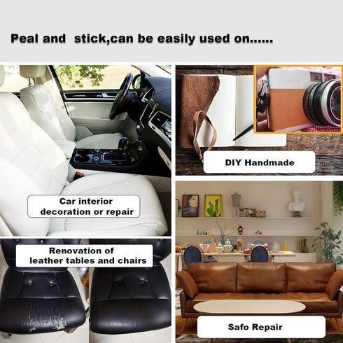 Leather Repair Patch Tape kit for Couches 2packs 4X60inch Adhesive for Leather Vinyl Couch Furniture Sofa Car Seat Belts Handbags Jackets First Ai...