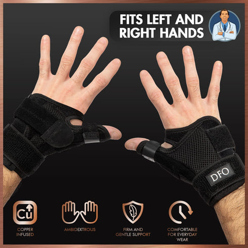 Dr. Frederick's Original Reversible Copper Infused Wrist Thumb Brace - 1 Brace - Spica Splint for De Quervain’s Tendonitis, Arthritis, CMC, Pain R...