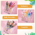 50 Pcs Rainbow Cosmetic Bag Inspirational Gifts for Women Motivational Quotes Makeup Bag EVA Matte Cosmetic Bags Bulk Waterproof Zippered Pouch fo...