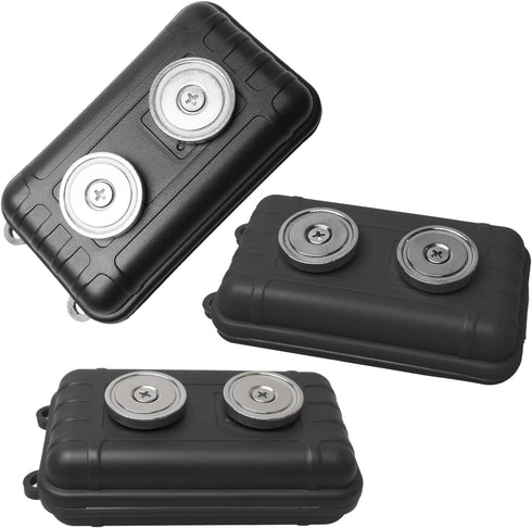 3 Pcs Black Magnetic Key Holder Under Car Waterproof Magnetic Key Hider Outdoor Key Hider Magnetic Key Box Hidden Key Holder for Storage Key Indoo...