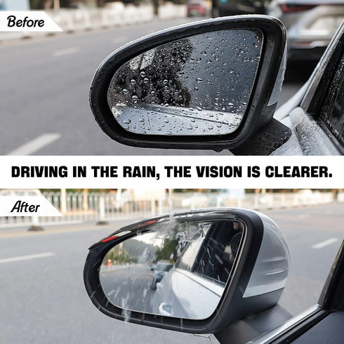 2PCS Rear View Mirror Rain Eyebrows, Waterproof PVC Auto Side Mirror Rainproof Guard, Sports Visor Smoke Cover, Universal Exterior Accessories for...