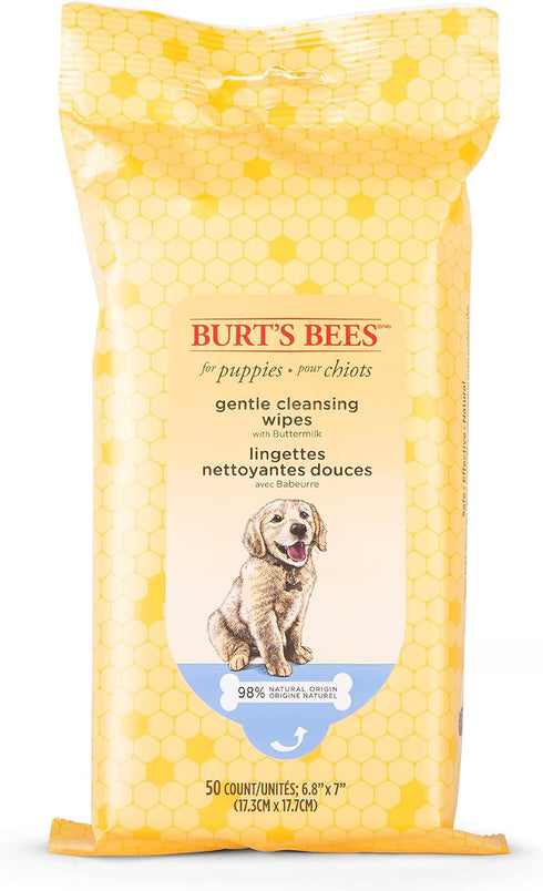 Burt's Bees for Pets Puppy Wipes - Puppy & Dog Wipes for Cleaning and Grooming - Tearless Solution - Cruelty Free, Formulated without Sulfates and...