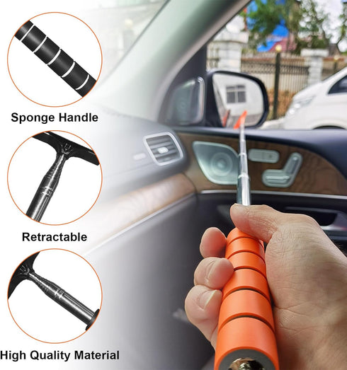 Car Side Mirror Squeegee, 35.6'' Retractable Rearview Mirror Wiper, Mini Portable Auto Window Squeegee Cleaner, Universal Vehicle Glass Cleaning T...