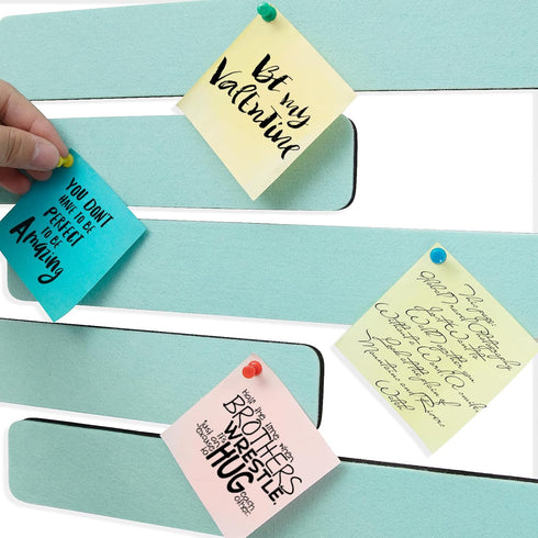 Felt Pin Board Bar Strips Bulletin Board for Bedrooms Offices Home Wall Decoration, Notice Board Self Adhesive Cork Board with 35 Push Pins for Pa...