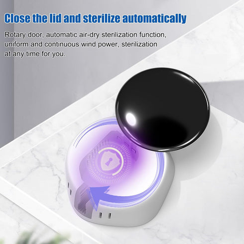 UV Toothbrush Case Sanitizer?Portable Sterilizer with Fan Drying Function,Fits All Toothbrushes for Electric and Manual,Safety Feature for Home an...