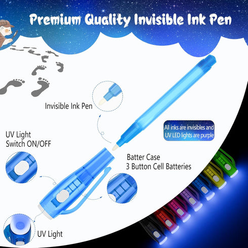 Invisible Ink Pen Spy Game for Kids, Party Favors Toys for Girls Boys, Magic Markers for Boys Girls Fun Outdoor Toys, Birthday Christmas Gift for ...