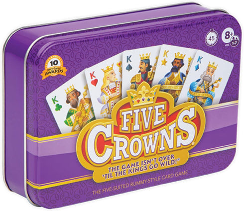 PlayMonster Five Crowns Collectible Tin – Card Game for Kids and Adults, Family Game Night, The Game isn’t Over Until the Kings Go Wild!, 5 Suited...