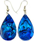 Blue Paua Abalone Earrings, Handmade Teardrop Natural Abalone Shell Earrings for Women, Dangle Drop Seashell Earrings Fashion Jewelry GA249-A...