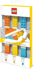 IQ LEGO Stationery 3 Pack Highlighter Markers with 4x2 Building Bricks - Yellow, Orange, Blue...
