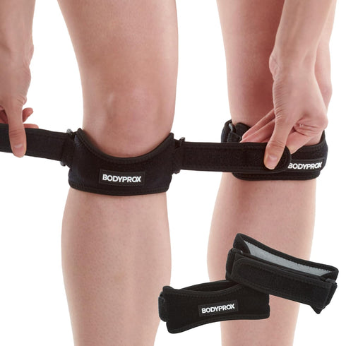 Bodyprox Patella Tendon Knee Strap 2 Pack, Knee Pain Relief Support Brace Hiking, Soccer, Basketball, Running, Jumpers Knee, Tennis, Tendonitis, V...