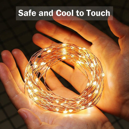 Lighting EVER Fairy Lights Plug in, 33ft 100 LED String Lights for Bedroom, Warm White Copper Wire Lights, Waterproof Indoor Outdoor Decorative Fa...
