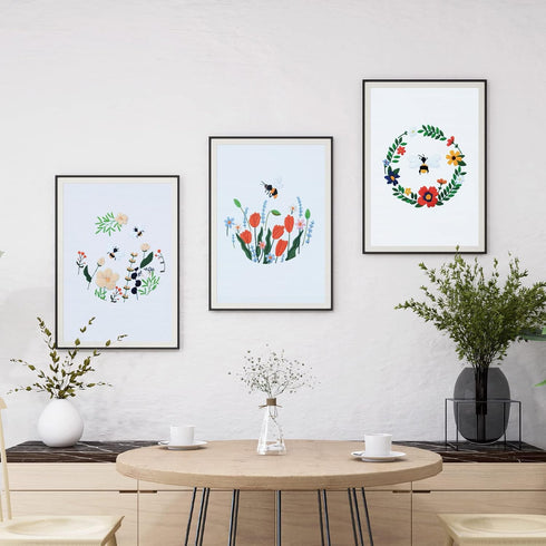Yinder Embroidery Starter Kit for Beginners 5 Set Cross Stitch Kits for Adults with Floral and Bee Pattern Include 2 Embroidery Hoops, 5 Embroider...