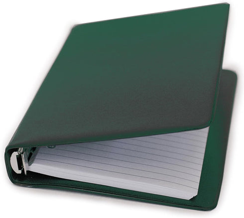 HNR Green Loose-Leaf Memo Book, 6 3/4 x 3 3/4", 6-Ring Binder, 80 Pages + Free Refill 80 Pages...