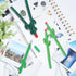 Outus 24 Pieces Cactus Pens Cactus Shaped Roller Pens Kids Green Cactus Pens Saguaro Shaped Pen Black Gel Ink with Flower for Classroom Office Sch...