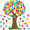 Classroom Tree Bulletin Board Set, Puzzle Pieces Classroom Bulletin Cutouts Tree Wall Decors Supplies for School Elementary Teacher Chalkboard...