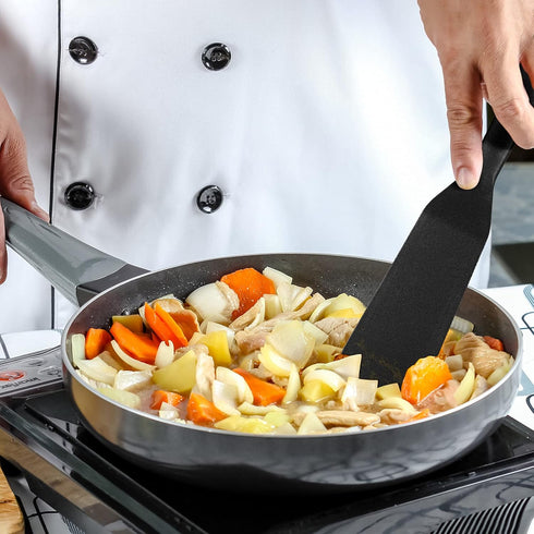 Zopeal 2 Pieces Silicone Narrow Skinny Spatula Crepe Flipper Long Heat Resistant Cooking Pancake Spatula Non Stick for Cooking Egg Burgers Pizza P...