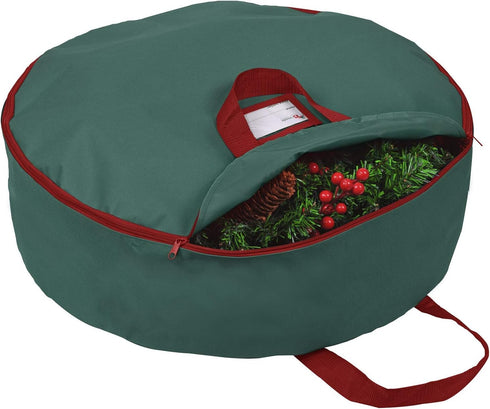 Primode Christmas Wreath Storage Bag 24"- Garland Wreaths Container with Handles - Durable 600D Oxford Polyester Material Holiday Wreaths Storage ...