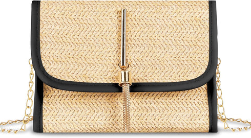 CHARMORE Crossbody Bag for Women Small Straw Beach Shoulder Bag Stylish Woven Bags Travel Handbags...
