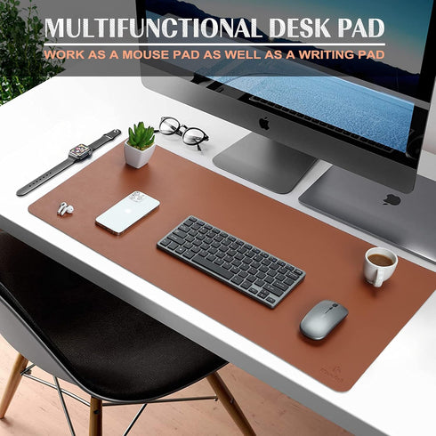 K KNODEL Leather Desk Mat, Large Office Desk Pad, Computer Desk Mat, Laptop Mat for Desk, Desk Protecor Mat, Desktop Mat, Desk Writing Pad, Desk B...