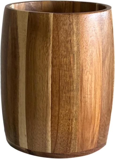 Bamboo Kitchen Counter Utensil Crock Holder Caddy 6" x 4 1/2" (Oval Acacia)...