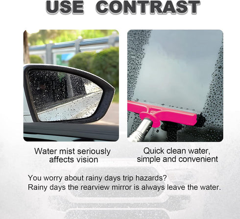 Car Rearview Mirror Wiper, Car Rearview Mirror Mini Telescopic Auto Squeegee, Retractable Auto Glass Squeegee, Multifunctional Car Window Wiper, U...