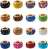 Cheriswelry 100pcs Crystal Rhinestone Pave European Beads Mixed Large Hole Rondelle Slide Charm Bracelet Snake Chain Beads with Golden Metal Core ...
