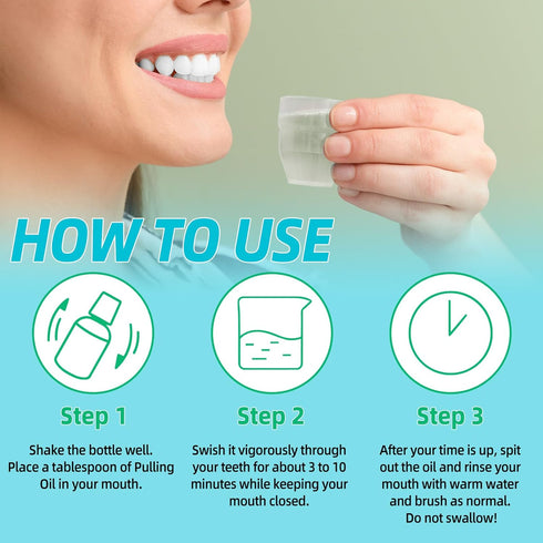 Oil Pulling - Coconut & Mint Oil Pulling Mouthwash with Tongue Scraper, Alcohol Free, Natural Organic Essential Oil for Mouth, Bad Breath Cleaner,...