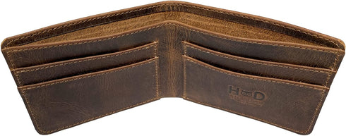 Hide & Drink, Slim Bifold Wallet, Classic Billfold for Pocket or Bag, Store Money, Cards and Cash, Travel Accessory, Full Grain Leather, Handmade,...